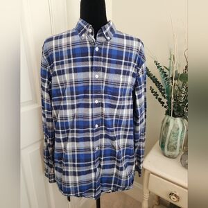Men's Old Navy Blue Plaid Button Up Shirt - Size Large